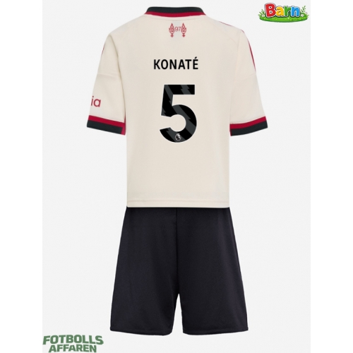 Liverpool Ibrahima Konate #5 Bortaställ Barn 2025-26 Kortärmad (+ Korta byxor)